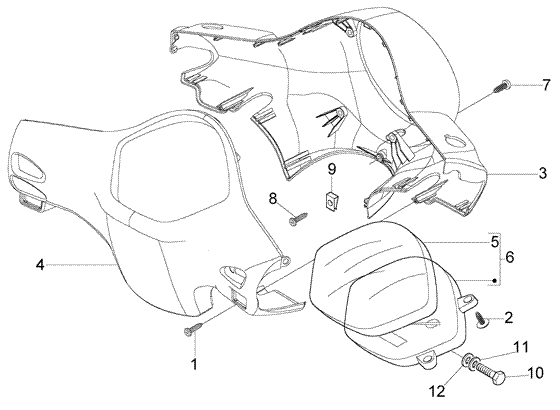 Vespa LX 50 2T – Snelheidsmeter Stuurafdekplaat