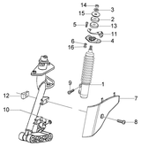 Vespa LX 50 4T – Voorschokbreker Afdekking