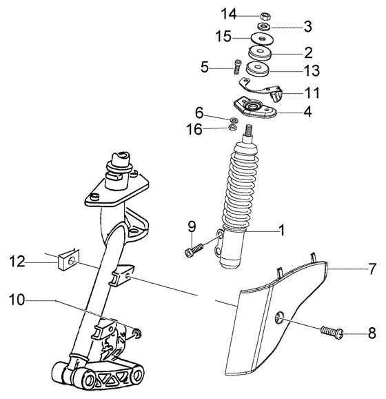 Vespa LX 50 4T – Voorschokbreker Afdekking