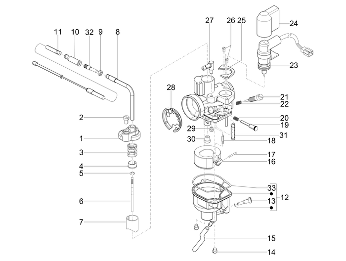 Vespa Sprint 50 2T NOABS E2 2014-2017 – Carburateuronderdelen
