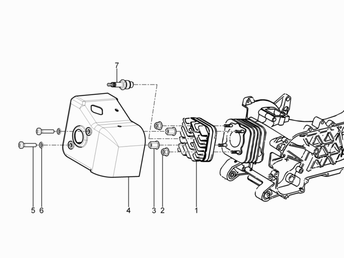 Vespa Sprint 50 2T NOABS E2 2014-2017 – Cilinderkopdeksel