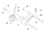Vespa Sprint 50 2T NOABS E2 2014-2017 – Motorophanging