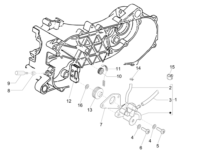 Vespa Sprint 50 2T NOABS E2 2014-2017 – Oliepomp