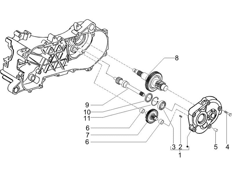 Vespa Sprint 50 2T NOABS E2 2014-2017 – Versnellingsbak