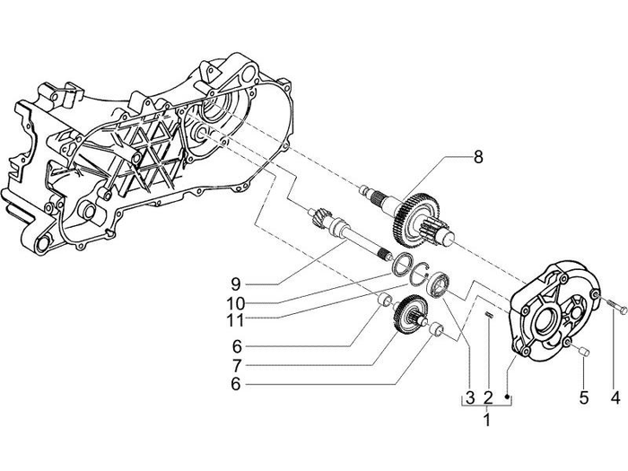 Vespa Sprint 50 2T NOABS E2 2014-2017 – Versnellingsbak