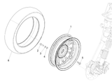 Vespa Sprint 50 2T NOABS E2 2014-2017 – Voorwiel