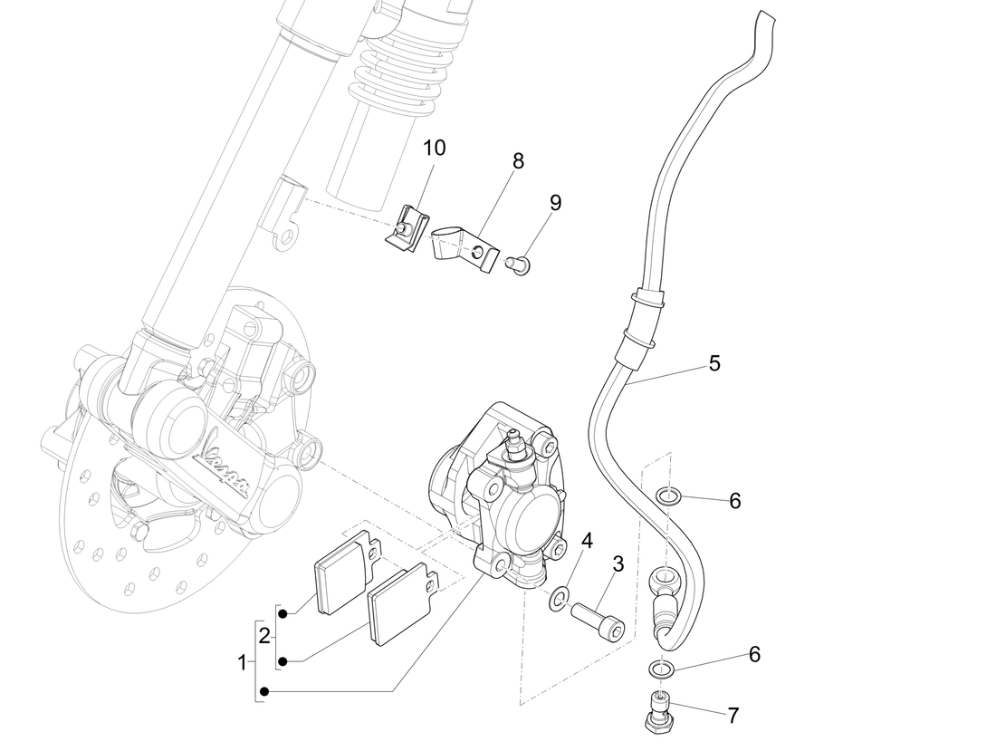 Vespa Sprint 50 4T-3V E4 2017 - 2020 – Remslangen Remklauwen