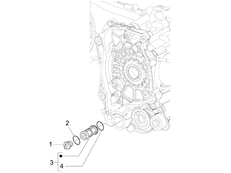 Vespa Sprint 50 4T 2V 25 kmh NOABS E2 2014-2017 – Vliegwieldeksel Oliefilter