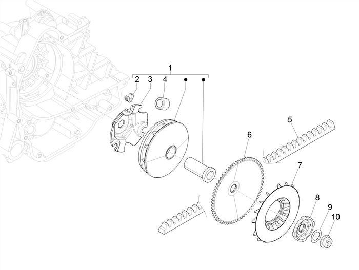 Vespa Sprint 50 4T 3V 25 kmh E4 2017-2020 – Aandrijfpoelie