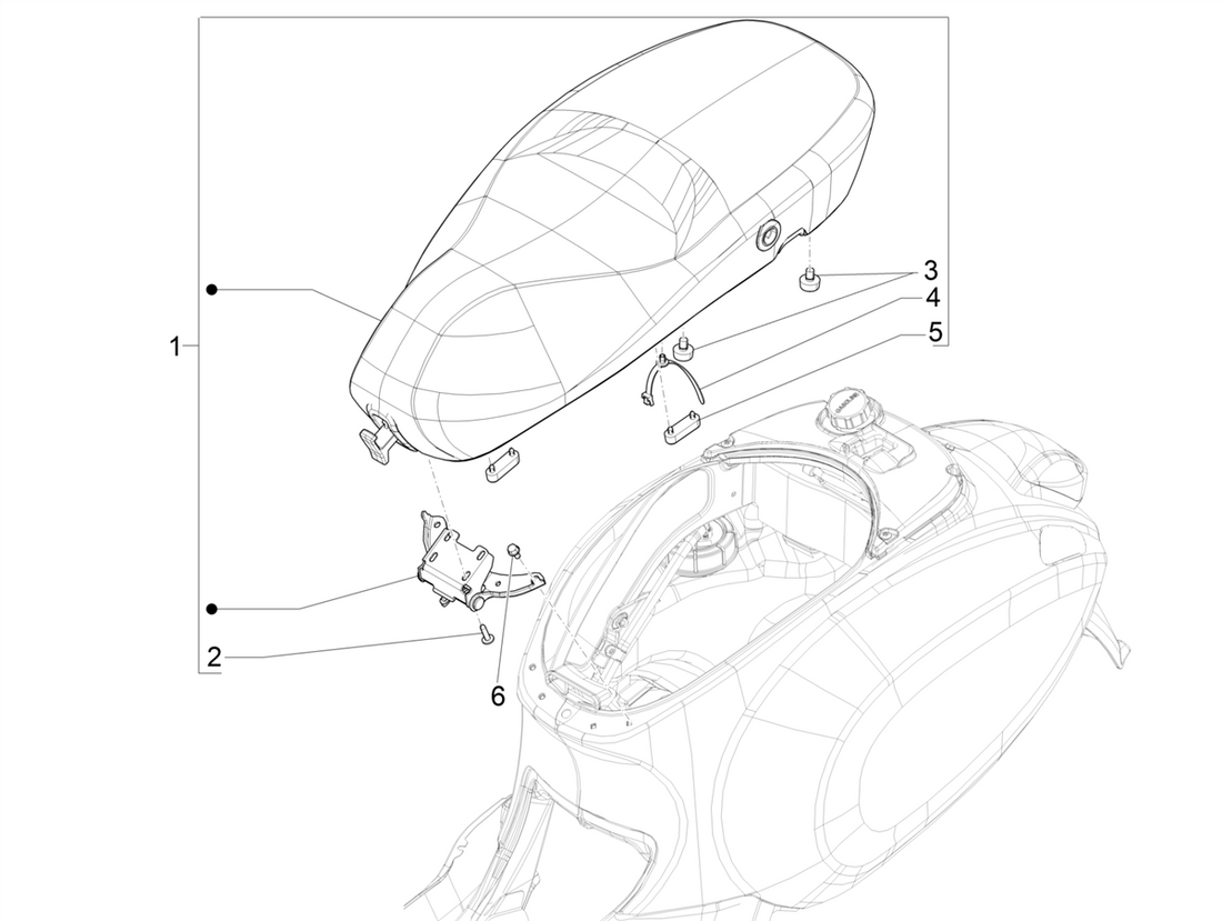 Vespa Sprint 50 4T 3V 25 kmh E4 2017-2020 – Zadel