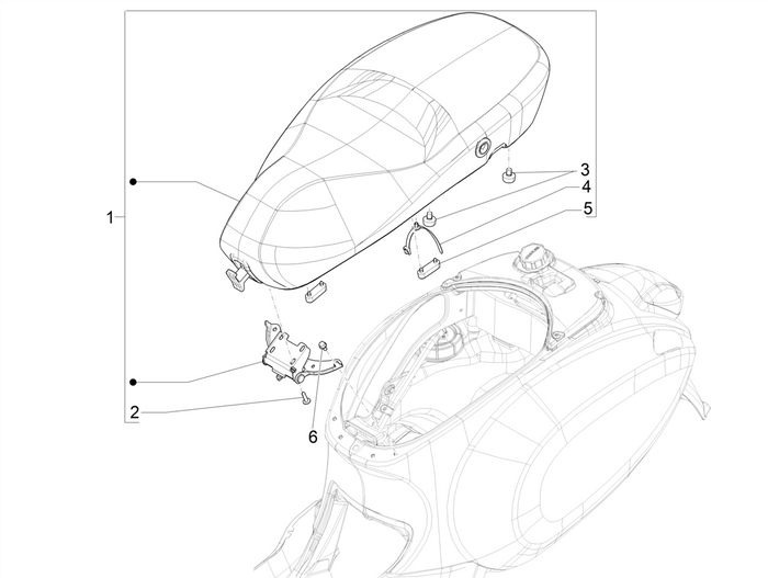 Vespa Sprint 50 4T 3V 25 kmh E4 2017-2020 – Zadel