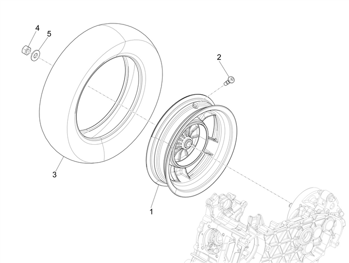Vespa Sprint 50 4T 3V E5 2020 – Achterwiel