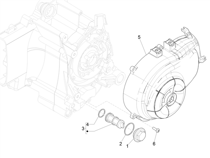 Vespa Sprint 50 4T 3V E5 2020 – Vliegwieldeksel Oliefilter