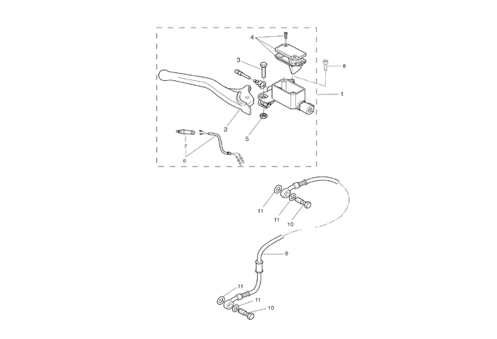 Yamaha Aerox 100 2T – Hoofdremcilinder Voor