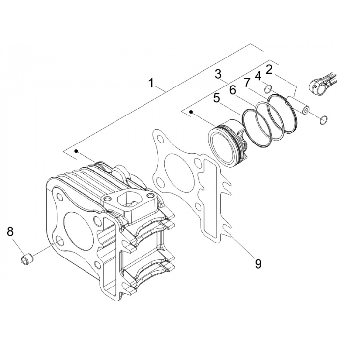 Cilindro-su-su-suba unità zip 50 4t 25 km/h Noabs E2 2006-2016 (EMEA)