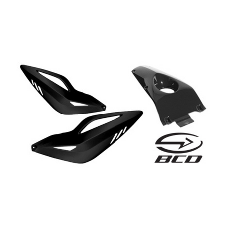 Zijschermset Xtreme + Seatcover Aerox Zwart Kappenset