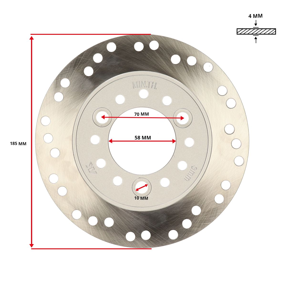 Disco freno 180mm anteriore BTC Riva / AGM VX50