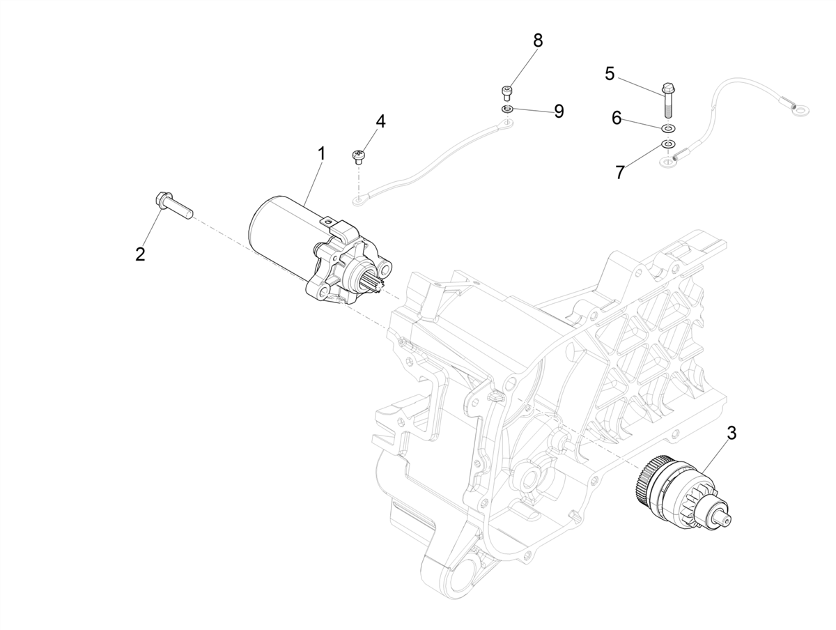 Zip 50 4T 25Km/h NOABS E5 2021-2023 - Startmotor & Bendix