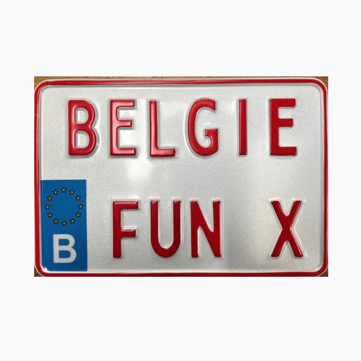 Plaque d'immatriculation moto personnalisée Texte propre Belgique